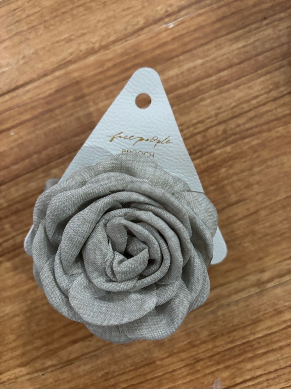 Free People Linen Rose Brooch - Taupe